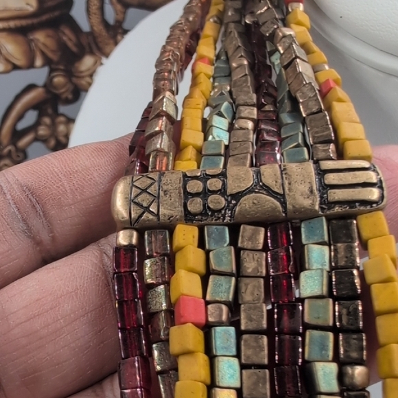 Chico's Yellow and Red Multi-Strand Necklace - Picture 5 of 7